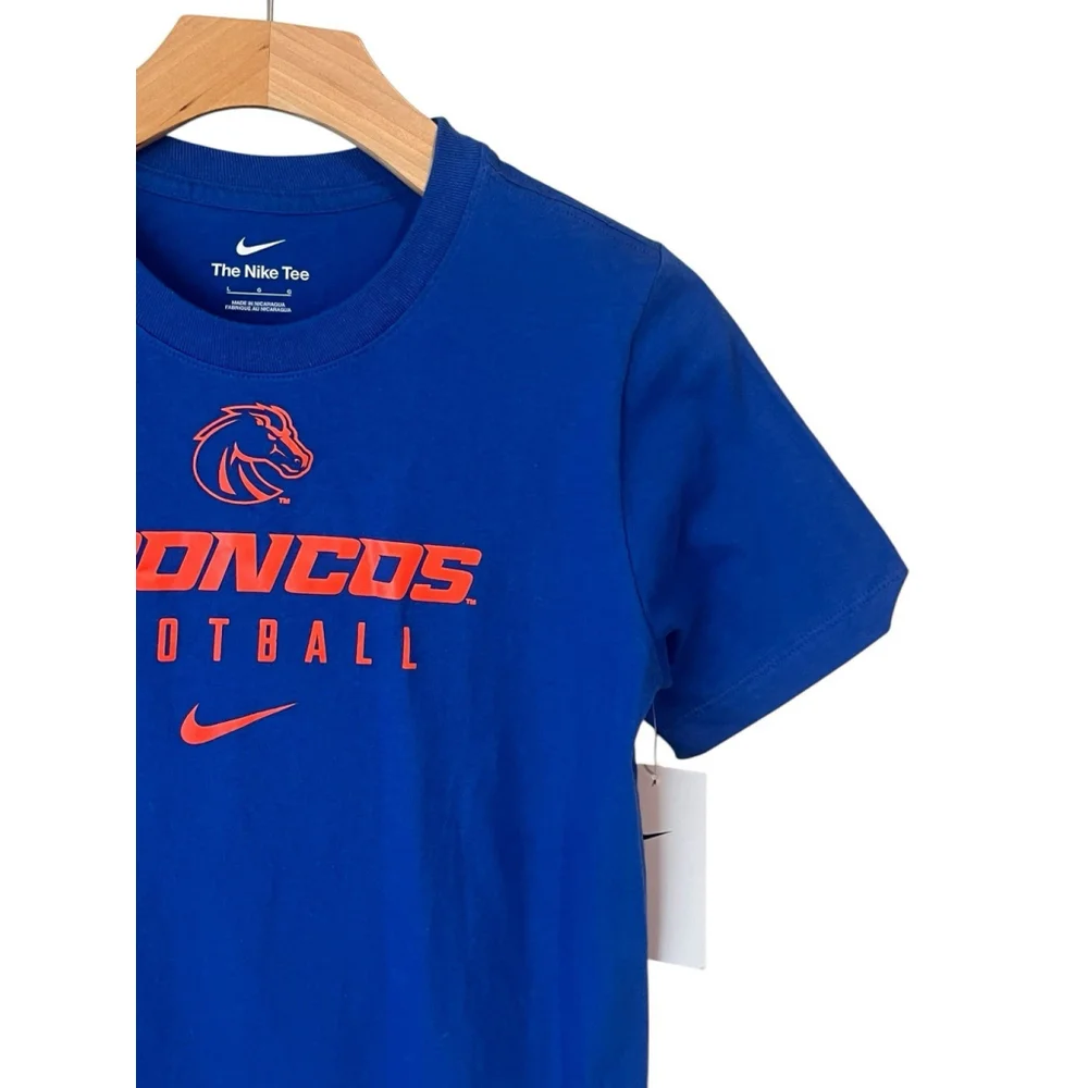 Nike Boise State Broncos T Shirt Youth Large 14-16 Blue Short Sleeve Dri-Fit NWT